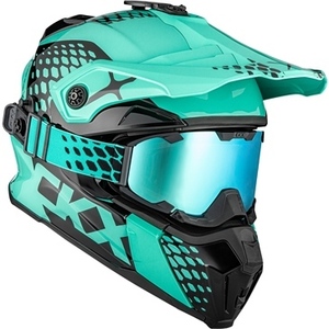 【日本未入荷】CKX スノーモービル ゴーグル付 タイタン ヘルメット TITAN ORIGINAL HELMET VIPER 210゜XLサイズ ターコイズ ● 新品未使用