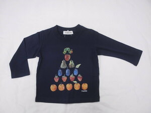 新品　130　はらぺこあおむし　フルーツ　長袖Tシャツ　ネイビー　レターパック発送（代引き不可）PH9119