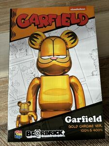 GARFIELD GOLD CHROME Ver. ベアブリック/BE@RBRICK 100%&400%(メディコムトイ・フィギュア・ガーフィールド)