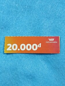VIETNAMOBILE SIM チャージカード 20,000ドン分　③