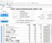 【中古パーツ】3.5 SATA 4TB 1台 正常 HGST HDS724040ALE640 使用時間1331H■ HDD4361_画像2