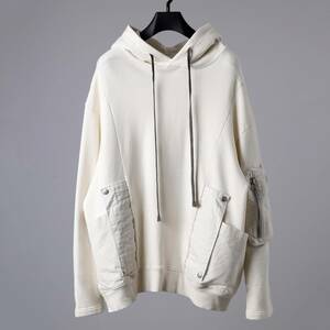 A.F ARTEFACT FLAP-DETAIL COMBINATION HOODIE 定価28600円 ＨＹＤＥ エーエフアーティファクト N/07 リックオウエンス JULIUS ユリウス