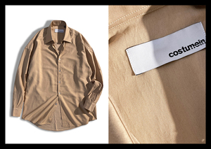 定価2.9万 COSTUMEIN コストメイン ラグジュアリーな雰囲気漂う大人シャツ オーバーフィット カラーシャツ 長袖 イタリア製