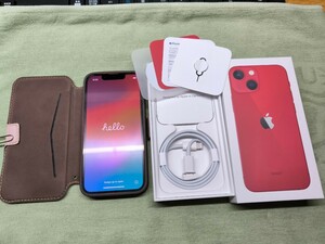 iPhone13mini Red 128GB ドコモ一括購入　中古美品　画面シールと手帳ケースはそのままです。