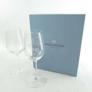 未使用 WEDGWOOD ウェッジウッド ワイルドストロベリー ワイングラス 2客 ペア クリア SU5201C