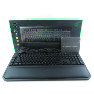 美品 RAZER レイザー BLACKWIDOW CHROMA V2 RZ03-02030100 ゲーミングキーボード FPS eスポーツ PC周辺機器 MIDORI 緑軸 HY730C