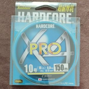 DUEL (デュエル) HARDCORE (ハードコア) PEライン 1号 HARDCORE X4 PRO 150m イエロー 