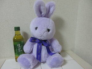 ◎Happy Birthday Rabbit【２月・誕生月ウサギ】ぬいぐるみ【Heart・February】38cm パープルうさぎ ハートのチャーム