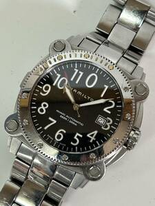 ②5◆HAMILTON ハミルトン◆腕時計 H785550 KHAKI AUTOMATIC BeLOWZERO ビロウゼロ デイト 機械式 自動巻き ジャンク