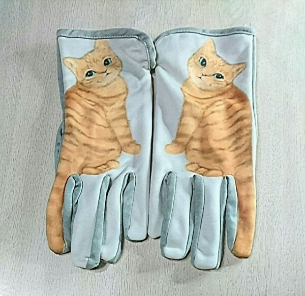 新品★かわいい猫さん♪デザイン手袋★てぶくろ グローブ ねこ cat 秋冬 タッチ プレゼント 防寒 起毛 茶トラ