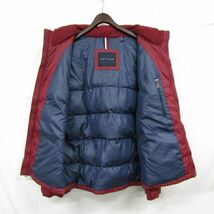 サイズ L TOMMY HILFIGER パテッド フーディー ジャケット 中綿 ワインレッド トミーヒルフィガー 古着 ビンテージ 3JA2010_画像3