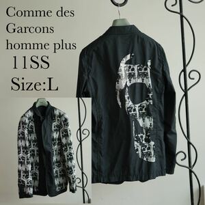 11ss size:L コムデギャルソンオム プリュス スカル期 リバーシブル ナイロン メッシュ切り替え ジャケット comme des garcons homme plus