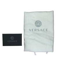 【新品】VERSACE ヴェルサーチ メデューサ ポーチ 小物入れ クラッチポシェット ロゴ 総柄 カモフラ柄 ナイロン レザー グリーン マルチ_画像9