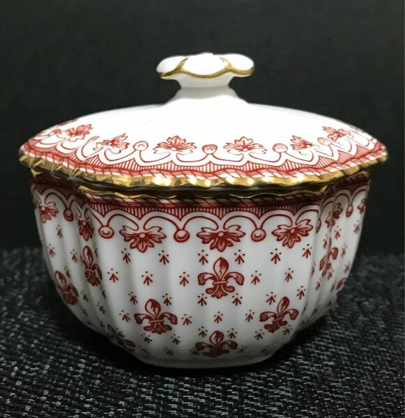 ★未使用美品　SPODE スポード フルール ド リス レッド　シュガーポット