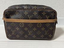 送料無料 ルイヴィトン LOUIS VUITTON コンピエーニュ23 モノグラム クラッチバッグ セカンドバッグ PVC レザー ブラウン M51847_画像1