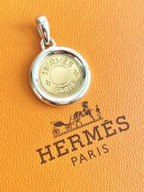 ☆希少美品☆ 鏡面磨き仕上げ HERMES エルメス ヴィンテージ セリエ ネックレス ペンダントトップ チャーム 18金 925シルバー Au750_画像3