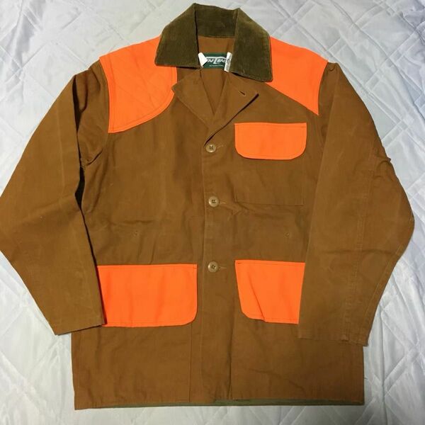 SAFTBAK ハンティングジャケット Tan×Orange S カバーオール Made in USA アメリカ製 10X 古着