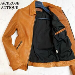 ジャックローズ【希少カラー】JACKROSE ANTIQUEレザージャケット ライダース ゴートレザー 山羊革 Mサイズ キャメル ブルゾン メンズ