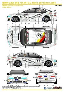 SKデカール SK24143 1/24 BMW 320i E46 世界ツーリングカー選手権 フランス 2005 BMW チーム ドイツ #42