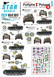 スターデカール 35-C1317 1/35 ポーランドでのI号戦車 I号戦車Ｂ型 フォールワイス-ポーランド侵攻1939