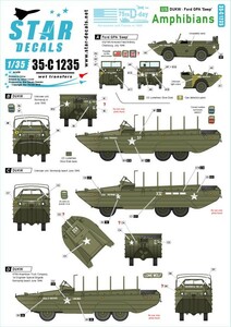 スターデカール 35-C1235 1/35 US Amphibians. Ford GPA and DUKW. 75th-D-Day-Special. .