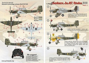 プリントスケール 32-019 1/32 ユンカース Ju-87 Part1 コンプリートセット