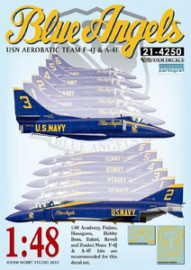 DXMデカール 1/48 21-4250 USN A-4F & F-4J エアロバティックチーム ブルーエンジェルス