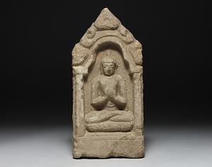 【都涼音】仏教美術　時代石造　釈迦如来坐像　石仏　仏像　希少