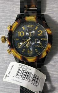 【新品未使用】NIXON 腕時計 42-20 クロノ NA037679-00 （ALL BLACK/TORTOISE）