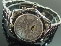VITAROSOメンズ腕時計　メタルウォッチ　日本製ムーブメント　クロノ、ムーンフェイスデザイン_画像4