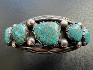  Navajo . Takumi .[Richard Henry Yazzie/ Richard * Henry *yaji-]1970's Lone Mt. turquoise bangle ho pi Indian jewelry 2