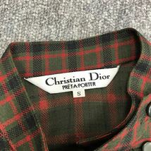 ◆希少 Christian Dior PRET-A-PORTER ブラウス S レディース チェック柄 オールド レトロ 薄手 可愛い クリスチャンディオール 春■1-9y棚_画像8