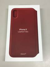 5.送料無料 新品apple 純正正規品 iPhone X ( iPhoneXS )用レザーフォリオウォ レッド ケース - (PRODUCT) RED apple 純正正規品_画像4