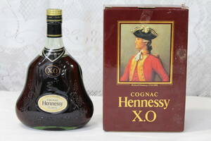 【0122G】(123) Hennessy ヘネシー X.O ブランデー COGNAC コニャック 内容量700ml 40％ ゴールドキャップ 箱付 未開栓 現状品