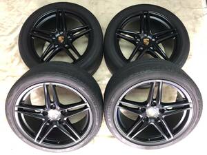 ◆Porsche1９InchブラックＡＷ★235/40＆295/35Tires4本set！美品！！◆