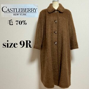 CASTLEBERRY ロングコート ウールコート チェスターコート ヴィンテージ レトロ オーバーサイズ 毛70% 花柄