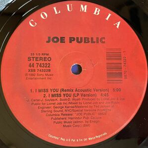 Joe Public / I Miss You 12inch盤 その他にもプロモーション盤 レア盤 人気レコード 多数出品。の画像5