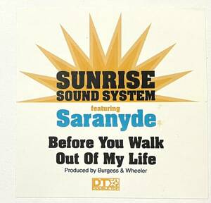 名曲カヴァーBefore You Walk Out Of My Life / Sunrise Sound System 12inch盤 その他にもプロモーション盤 人気レコード 多数出品。