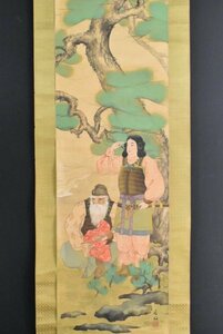 K2883 模写 龍明「日本武尊」絹本 作者不明 ヤマトタケル 神話 日本書紀 日本画 中国 書画 絵画 掛軸 掛け軸 古美術 人が書いたもの