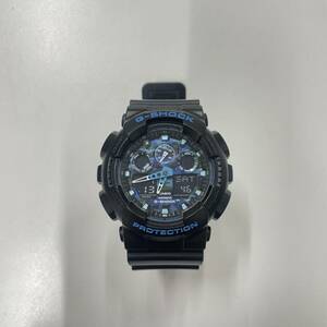 CASIO カシオ Gショック G-SHOCK クオーツ メンズ 腕時計 GA-100CB-1A ブルーカモフラージュ 迷彩 稼働品