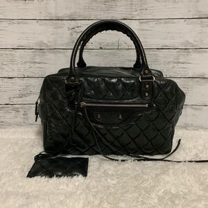 BALENCIAGA バレンシアガ　ハンドバッグ　ミニボストン　キルティング ザ・マトラッセボックス　レザーハンド　ブラック