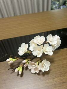 桜(ハンドメイド、花、インテリア、飾り、置き物、植物、造花、リビング、玄関、樹脂粘土、お祝い、プレゼント、和室)