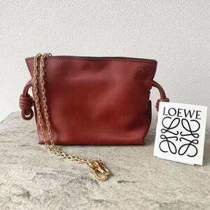 【新品】ロエベ loewe フラメンコ ナノ 赤 ショルダーバック・ポーチ