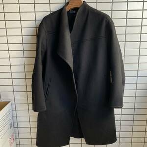 UNIQLO JIL SANDER +J ユニクロ ジルサンダー プラスジェイ カシミヤブレンドノーカラーコート M ブラック ウール　ラップコート　432598