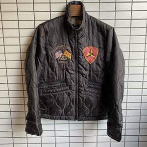 AVIREX アヴィレックス アビレックス 6172129 VIETNUM JACKET キルティングベトナムジャケット 中綿 ダークブラウン M 刺繍 ベトジャン