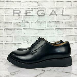 【ほぼ新品】REGAL リーガル プレーントゥ レースアップ レザーシューズ