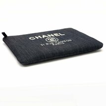 CHANEL　シャネル　ドーヴィル　クラッチバッグ　ポーチ　デニム　インディゴ　カード・シール有り◆mj159_画像3