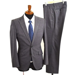 4XB079】PerfectSuit 2つボタン シングルスーツ M Y5 ダークグレー ストライプ ノータック 極 定番 人気 営業 TN420259-15 夏物 春夏 薄手