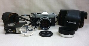 【大黒屋】中古 Canon キャノン FT QL＋LENS FL 50mm 1:1.4 フィルムカメラ　Toshiba CUSTOM S ストロボ フラッシュ TS-90