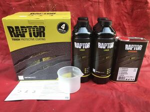 本州、北海道送料無料! 正規輸入品!U-POL製のRAPTOR LINER ホワイト４L セット ラプターライナー ベッドライナー ザラザラ塗装　DIY